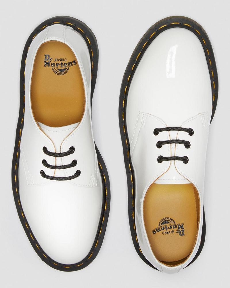 White Women's Dr Martens 1461 Patent Leather Oxfords Shoes | CA 362GSO